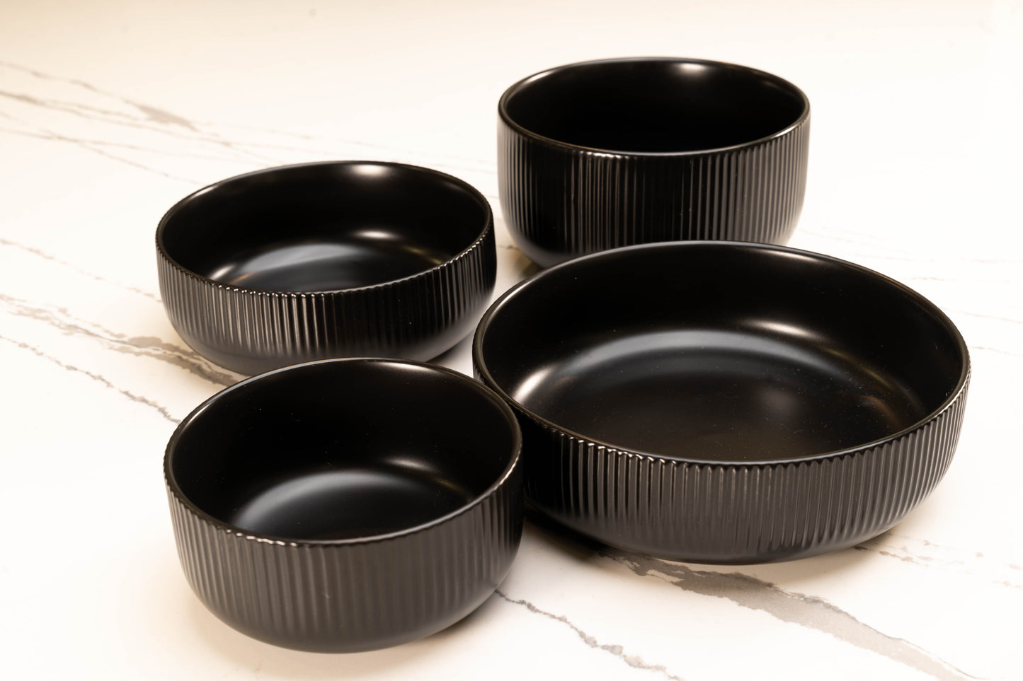 Nordic Ceramic Dinnerware - Matte Glazed Black