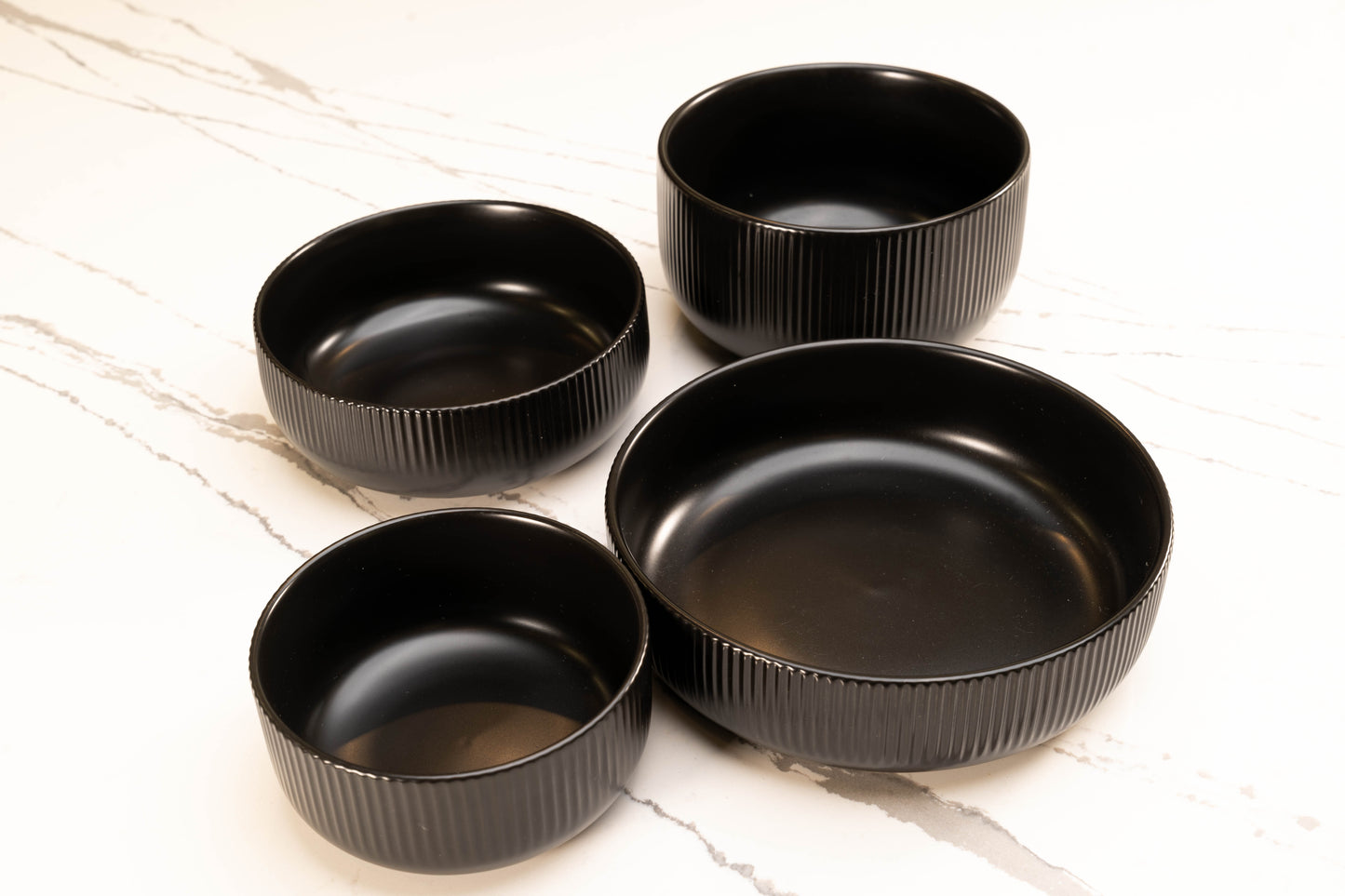 Nordic Ceramic Dinnerware - Matte Glazed Black